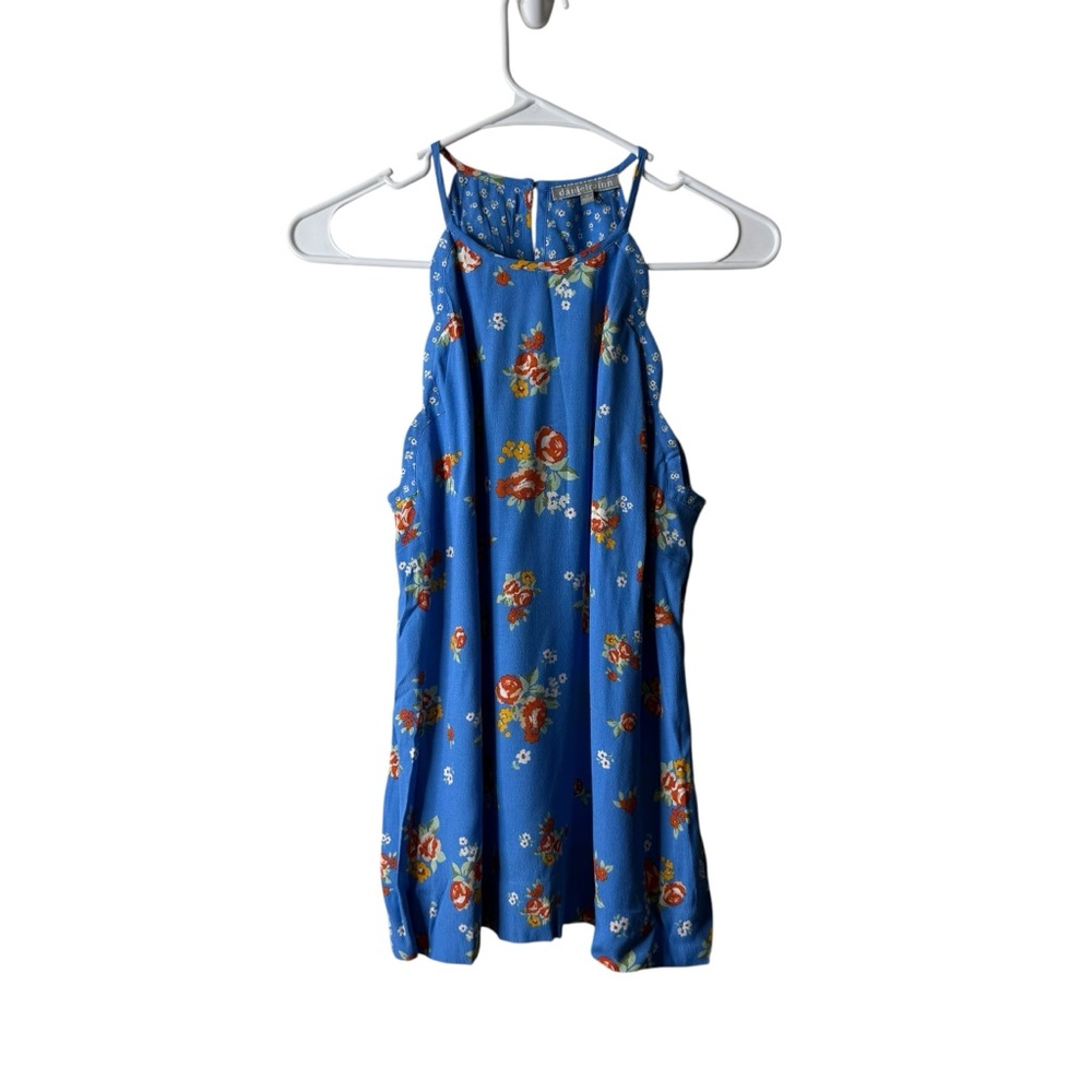 Daniel Rainn Stitch Fix Blue Floral Scalloped Cami Tank Top